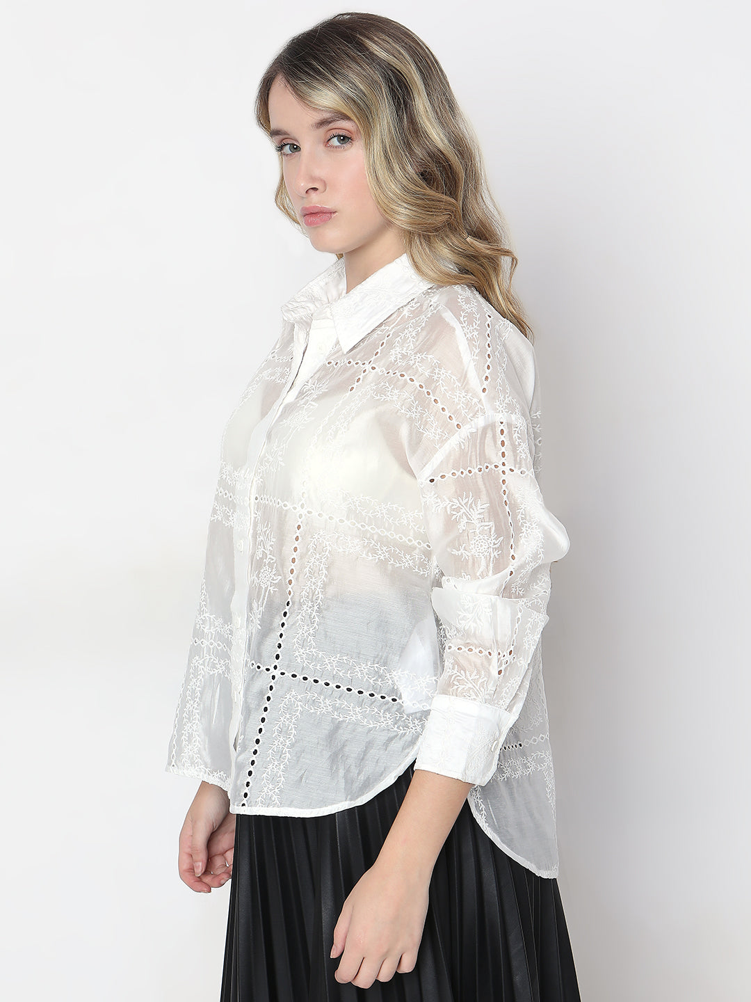 White Embroidered Shirt