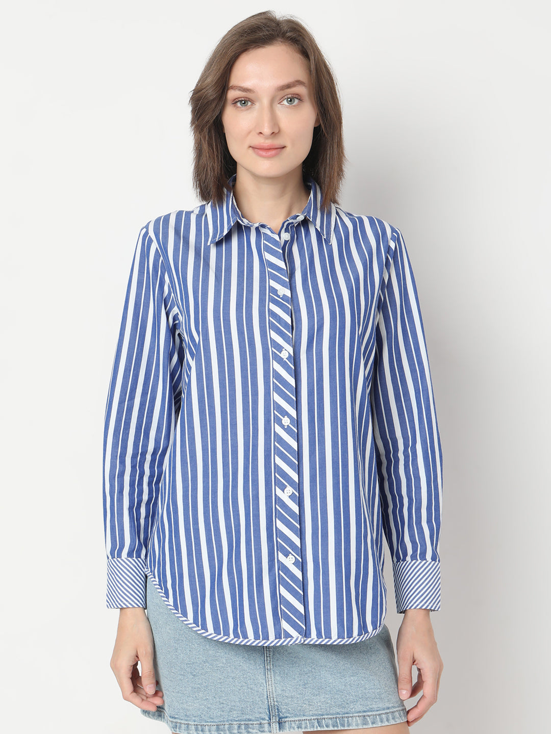 Blue Striped Cotton Shirt