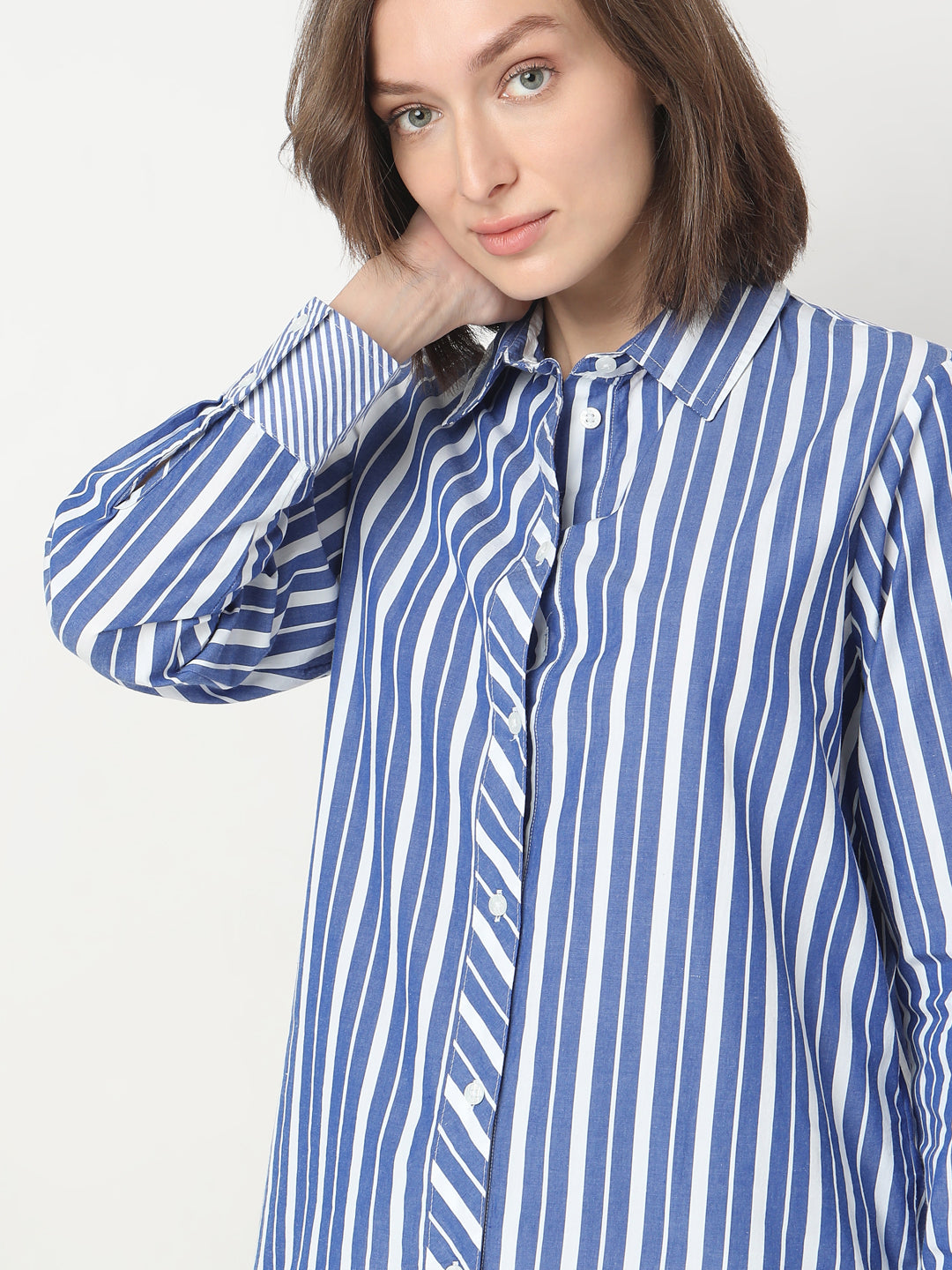 Blue Striped Cotton Shirt