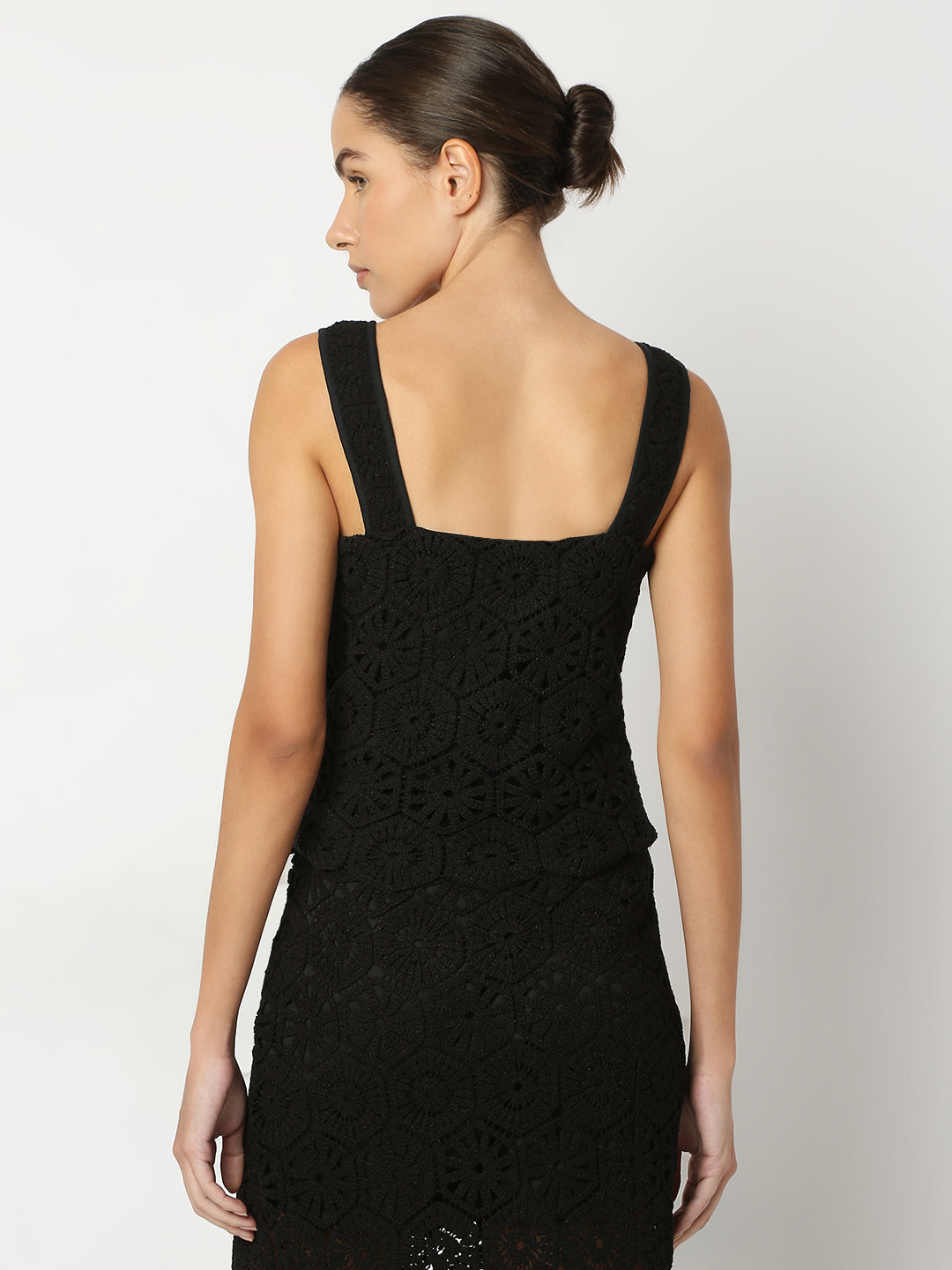 Black Knitted Cotton Top