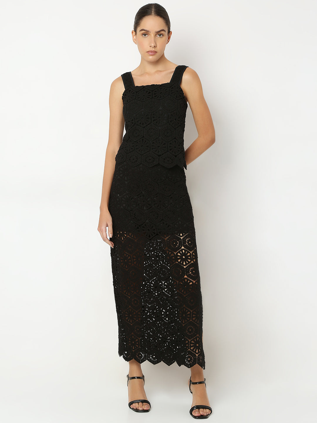 Black Knitted Cotton Top