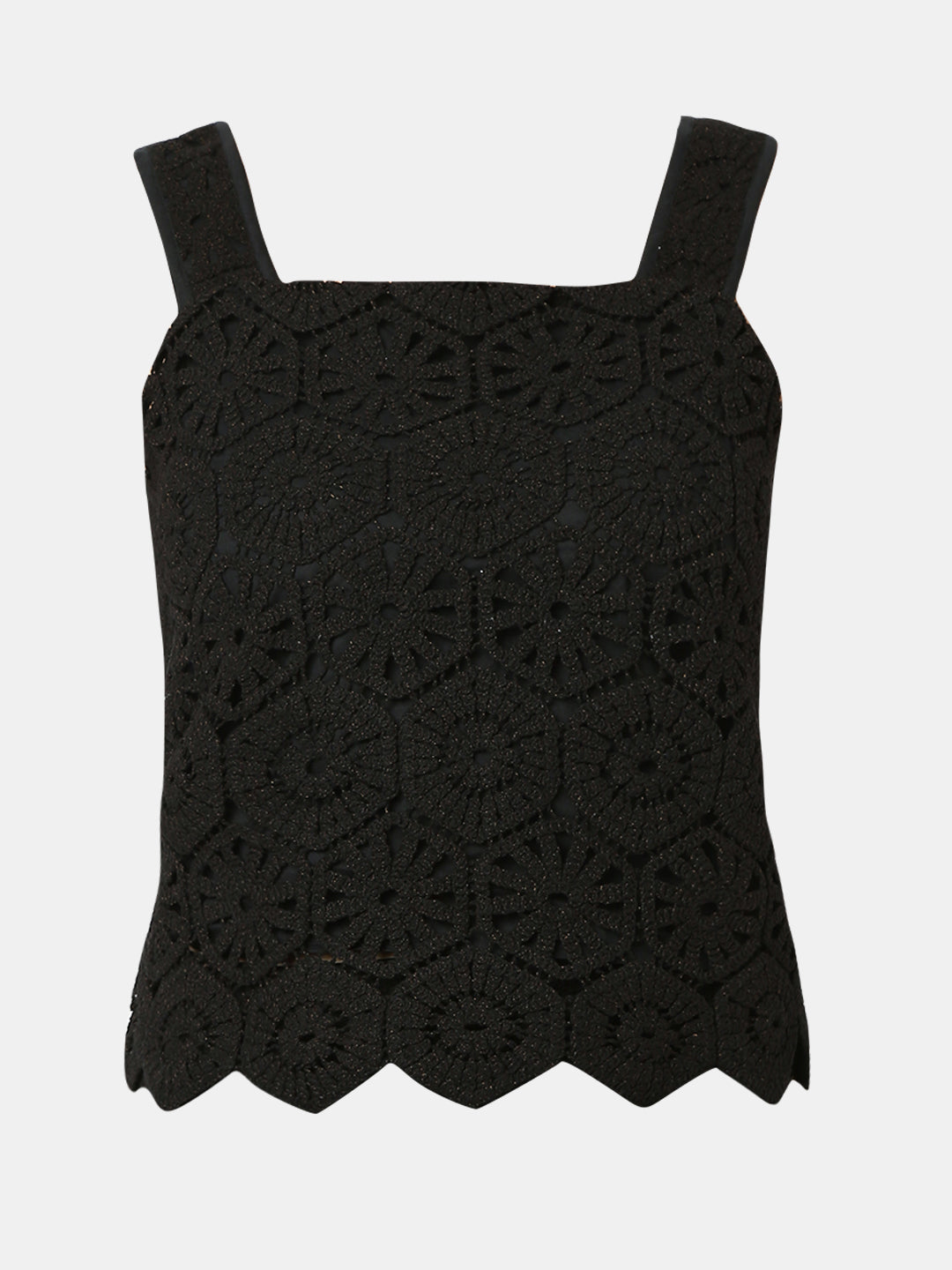 Black Knitted Cotton Top