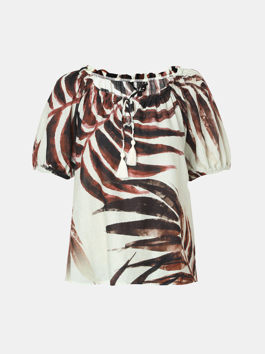 Tie-Up Neck Printed Top