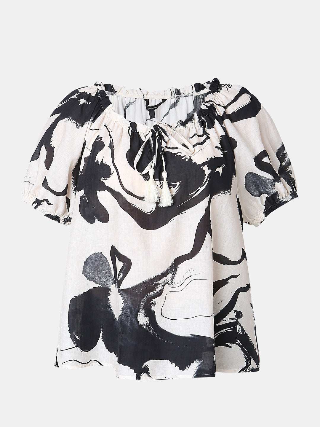 White Printed Top