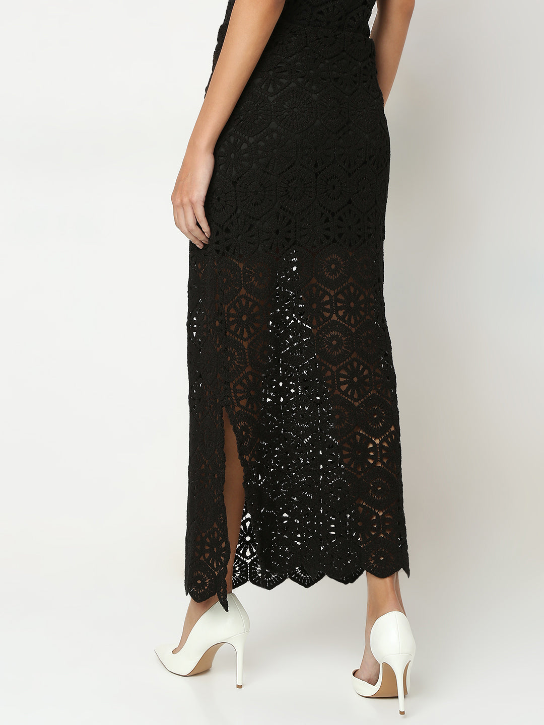 Black Crochet Lace Skirt