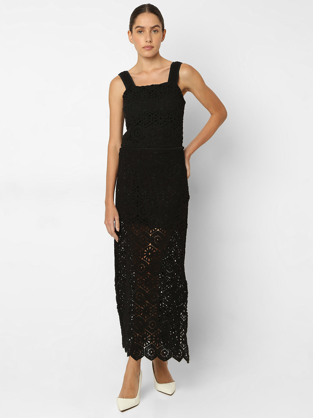 Black Crochet Lace Skirt
