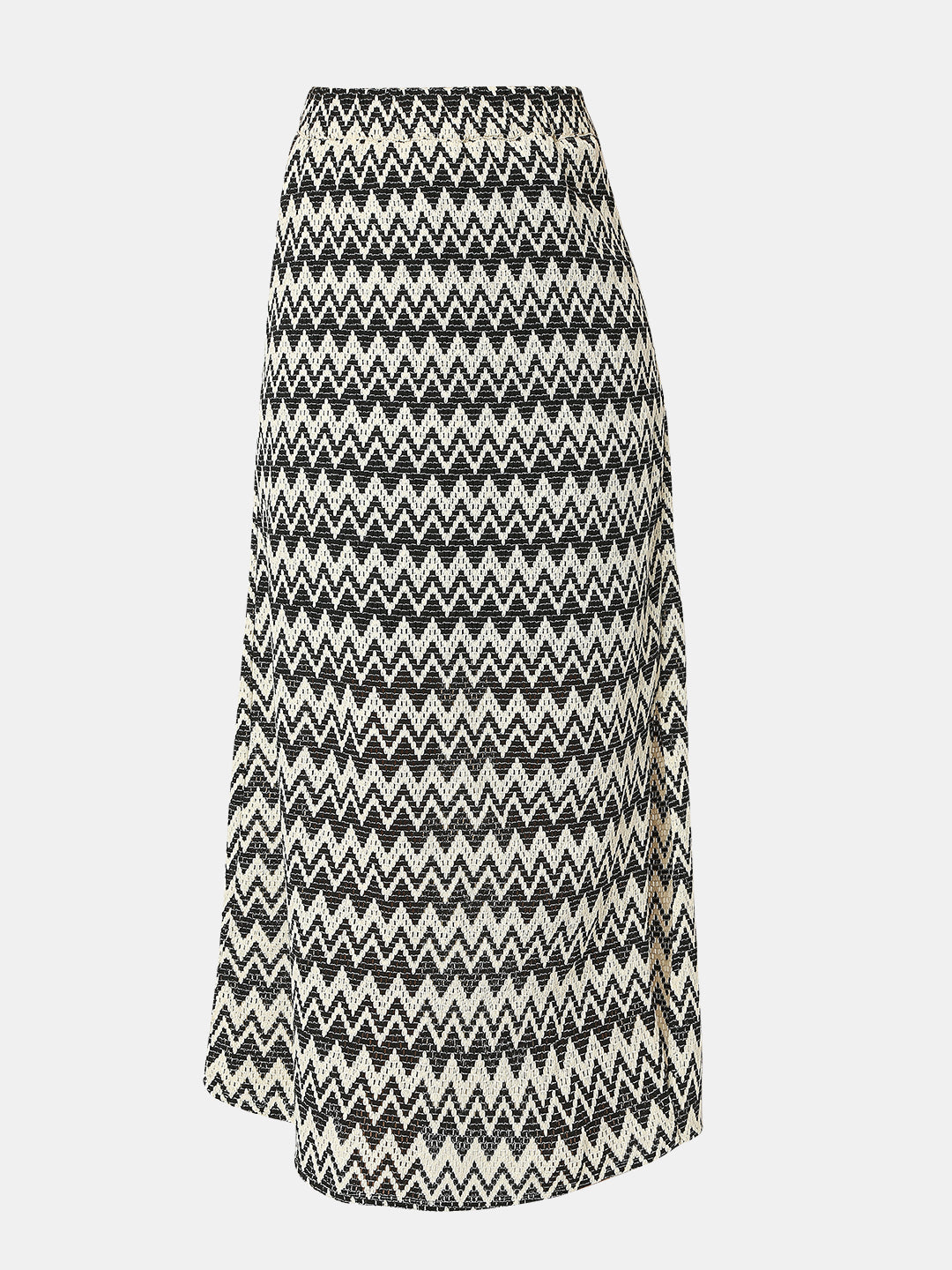 Beige Printed High Rise Skirt
