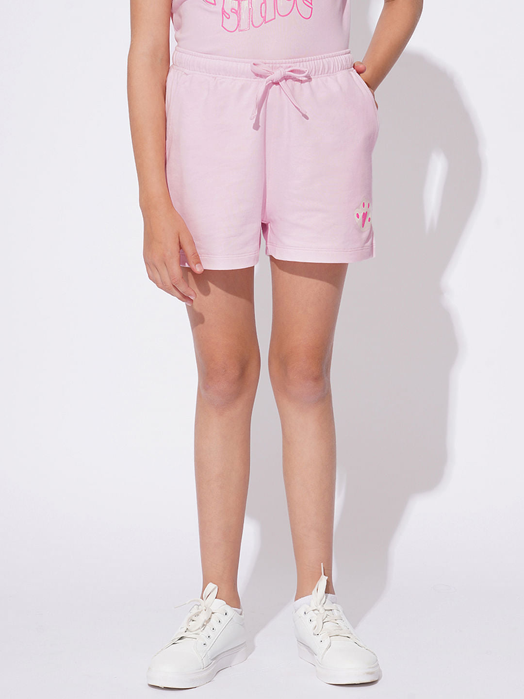 Girls Pink Co-Ord Set Shorts
