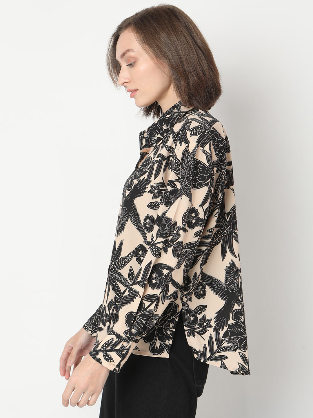 Beige Printed Shirt