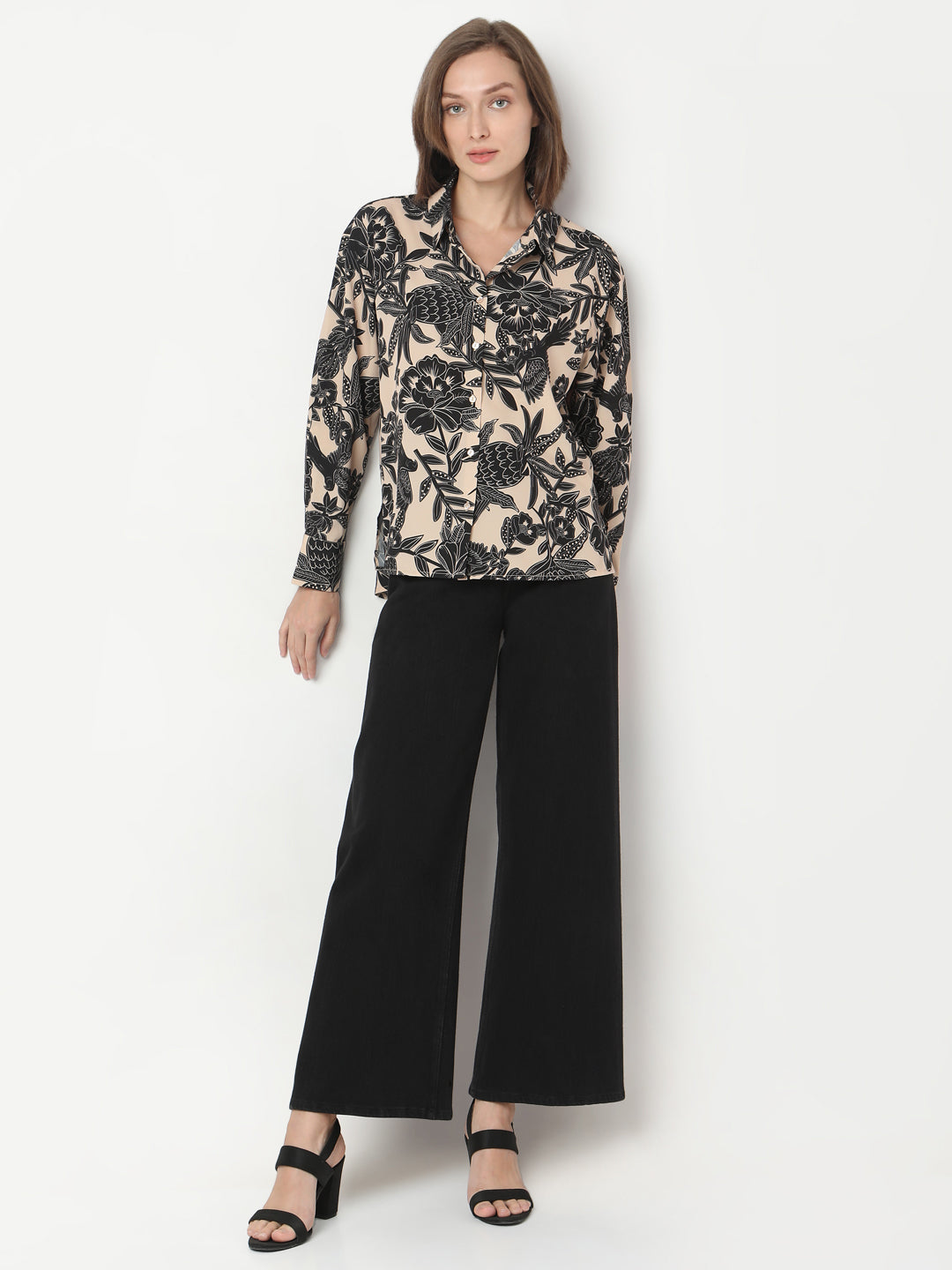 Beige Printed Shirt