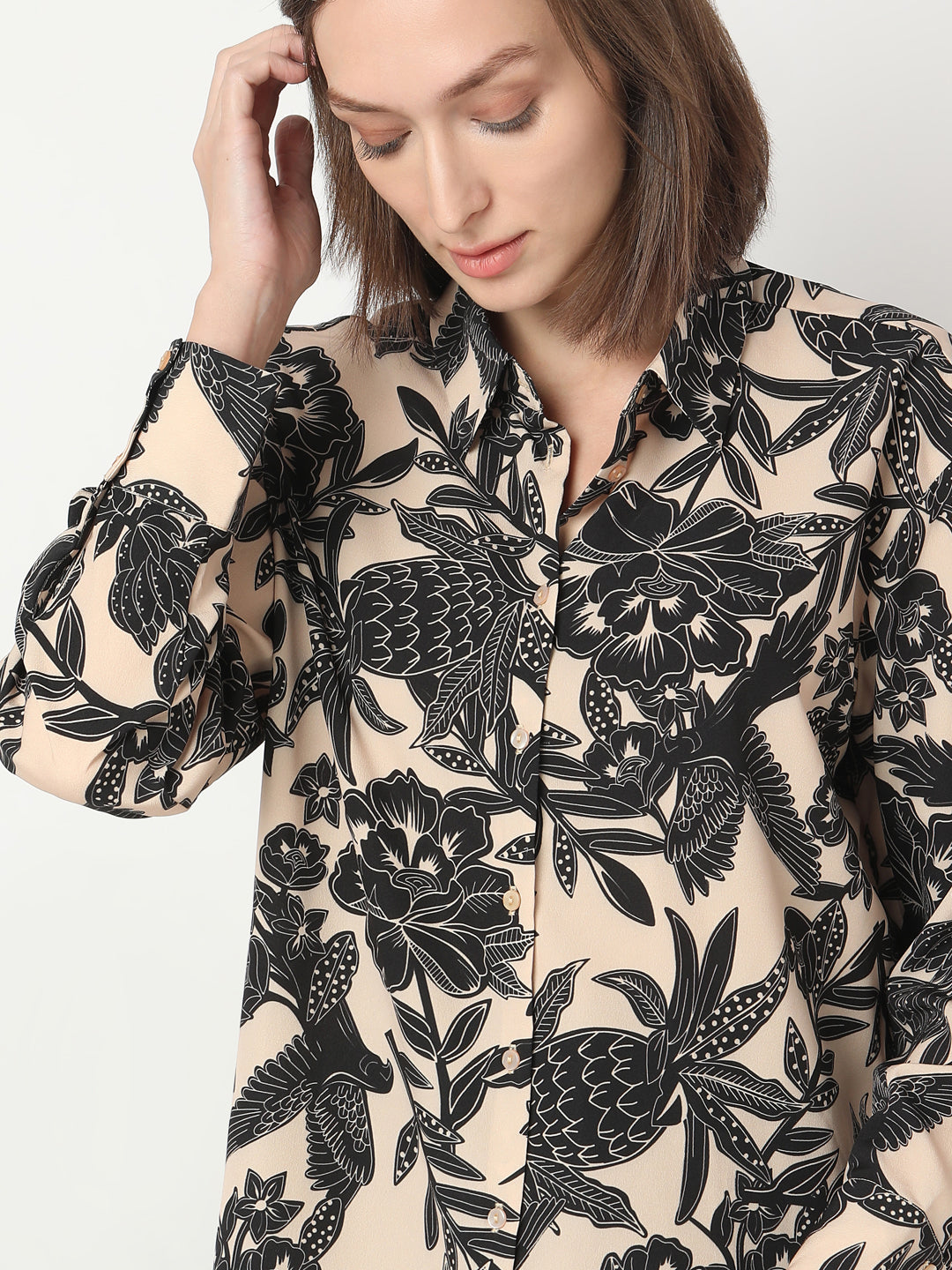 Beige Printed Shirt