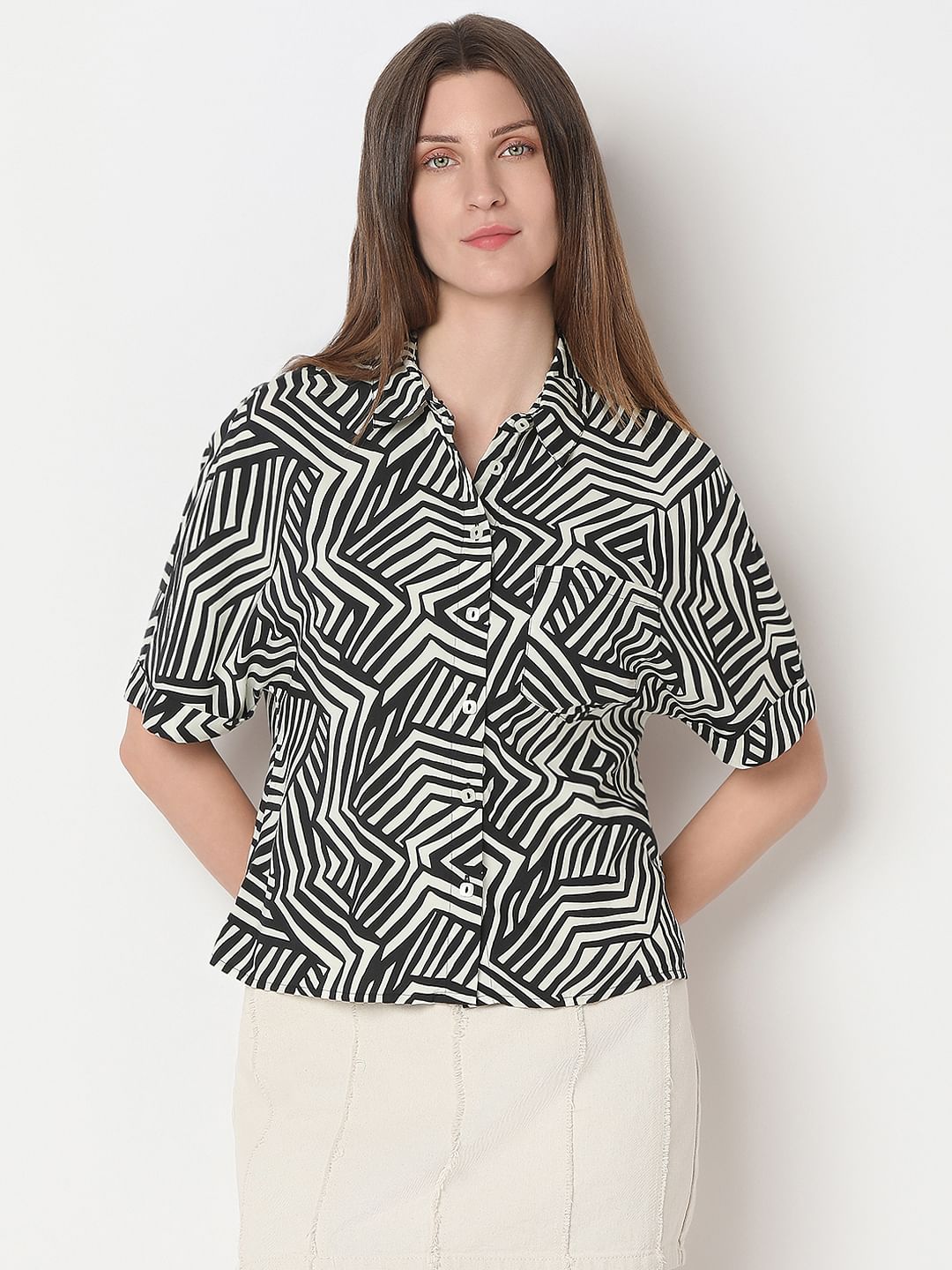 Black Printed Viscose Shirt