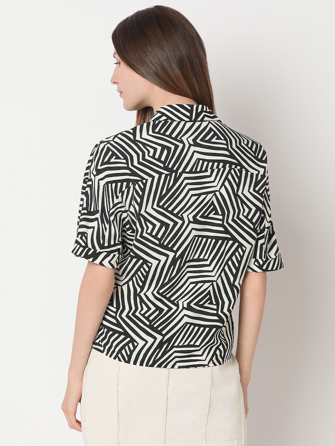Black Printed Viscose Shirt