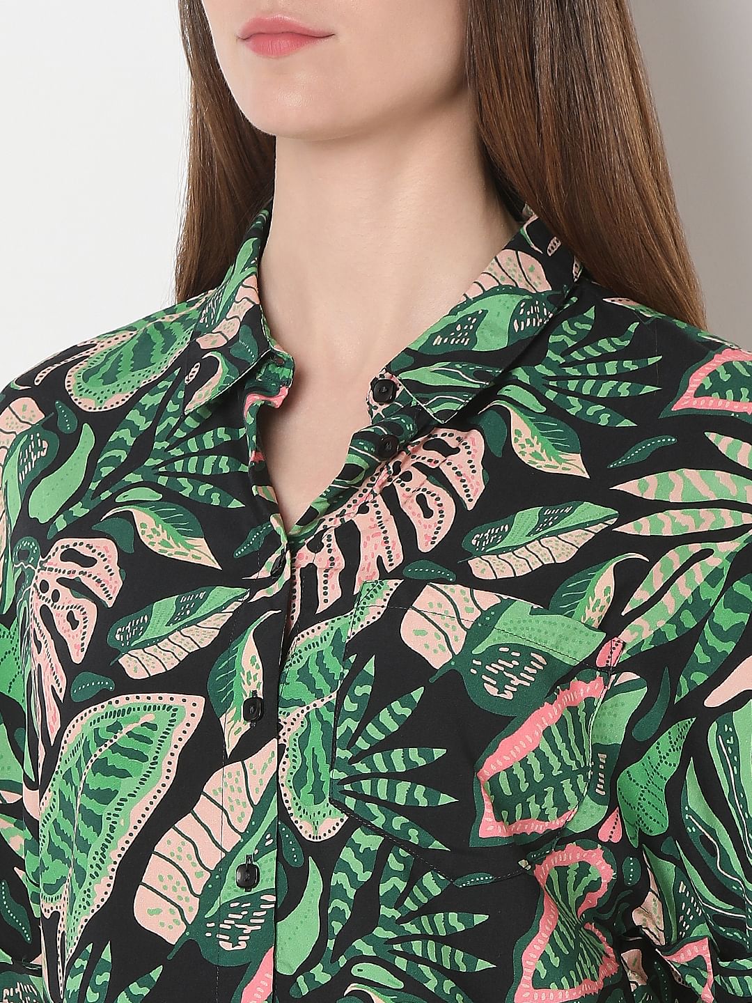 Green Printed Viscose Shirt