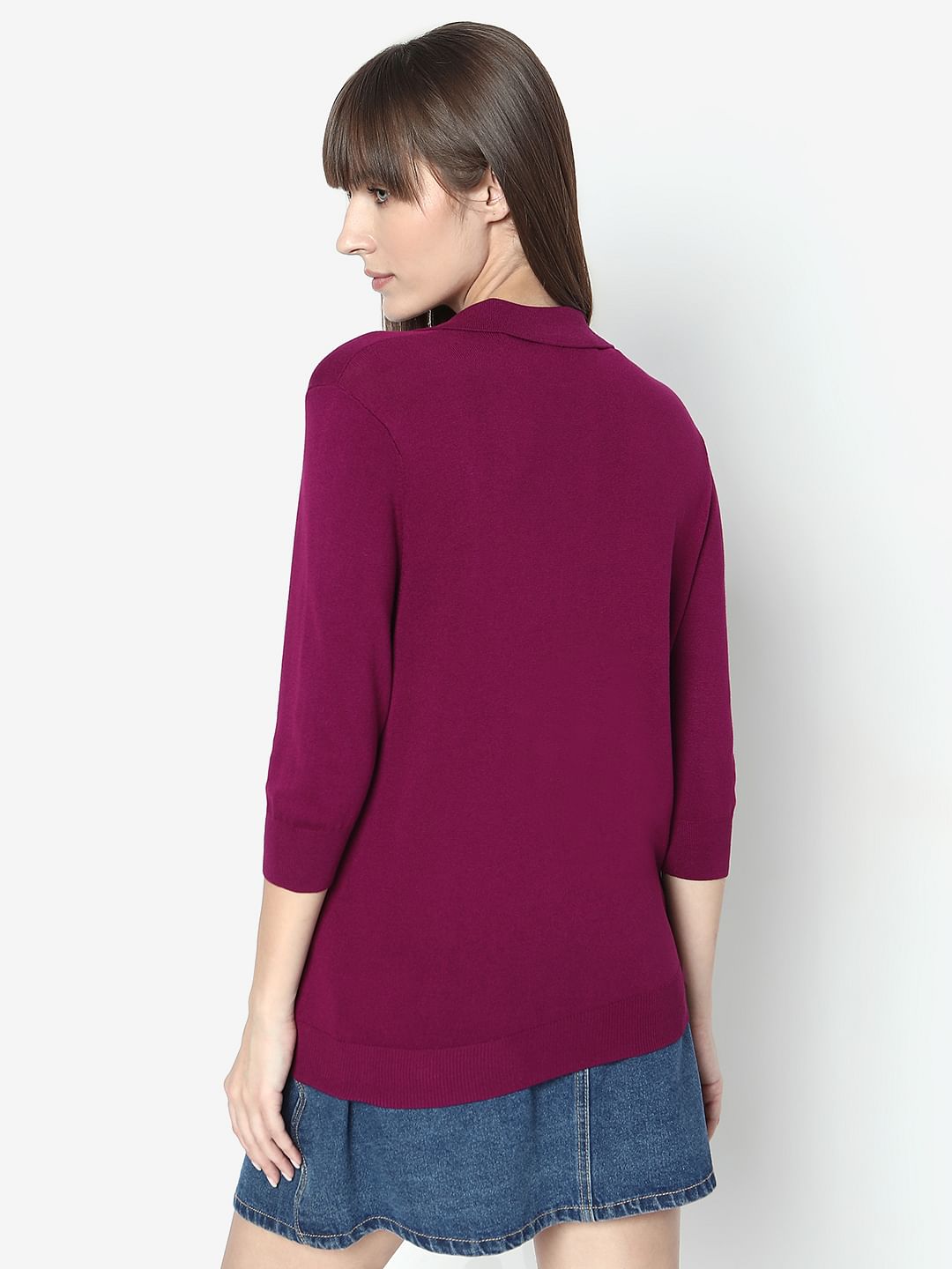 Magenta-Purple Knit Top