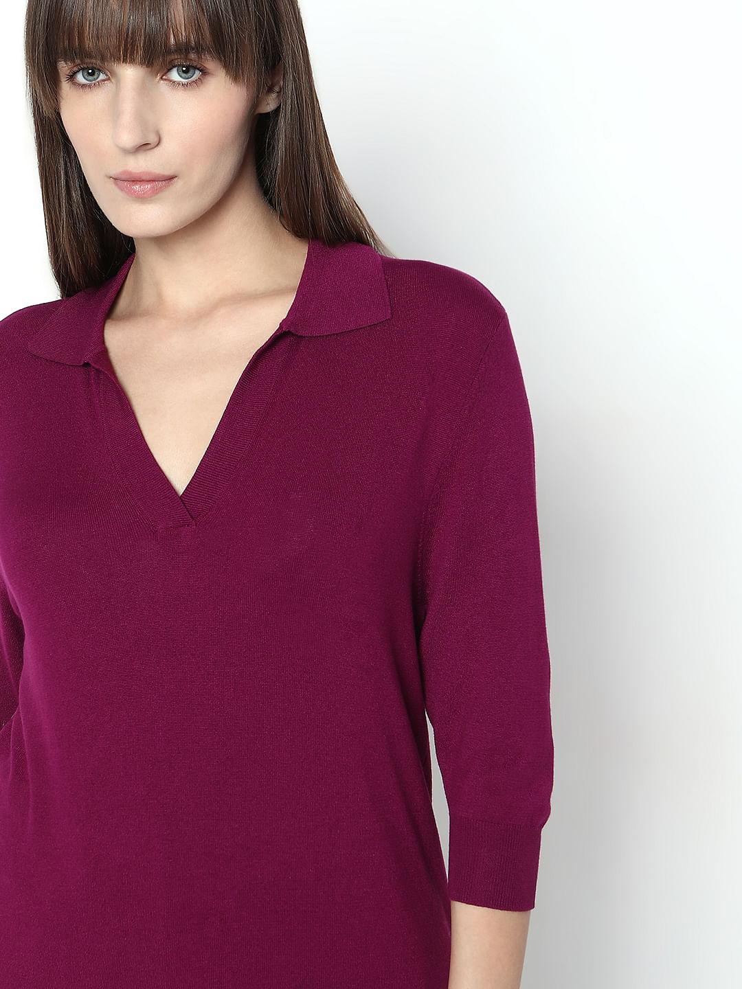Magenta-Purple Knit Top