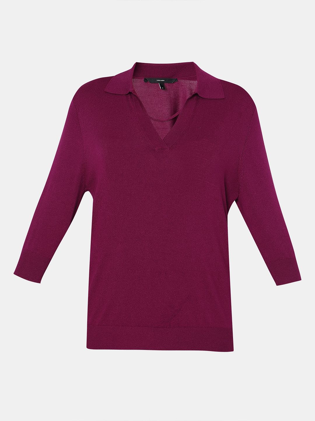 Magenta-Purple Knit Top