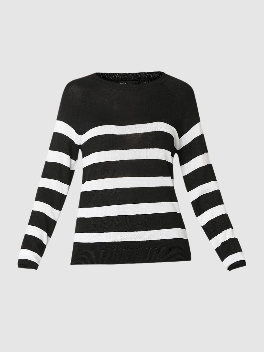 Black Striped Knit Top