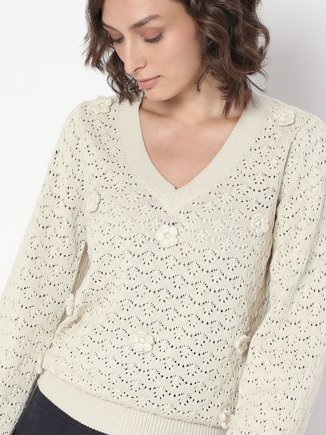 White Flat Knit Top