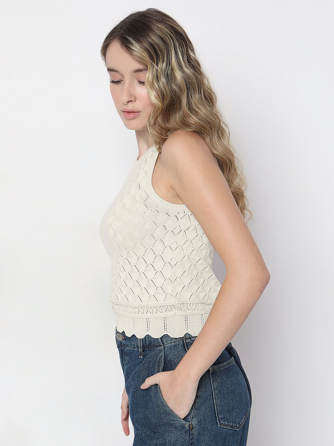 Off-White Knitted Top