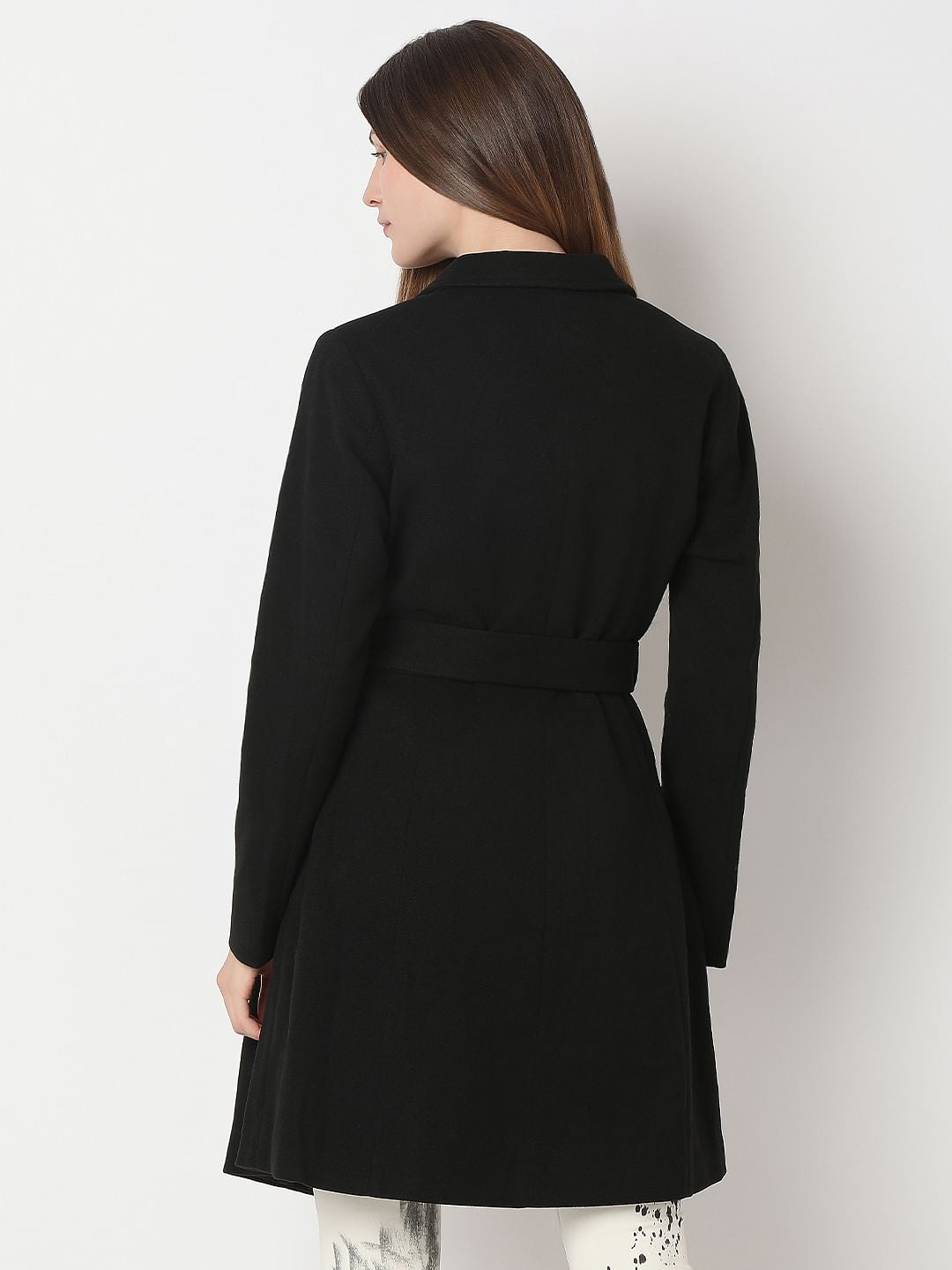Black Felt Long Coat