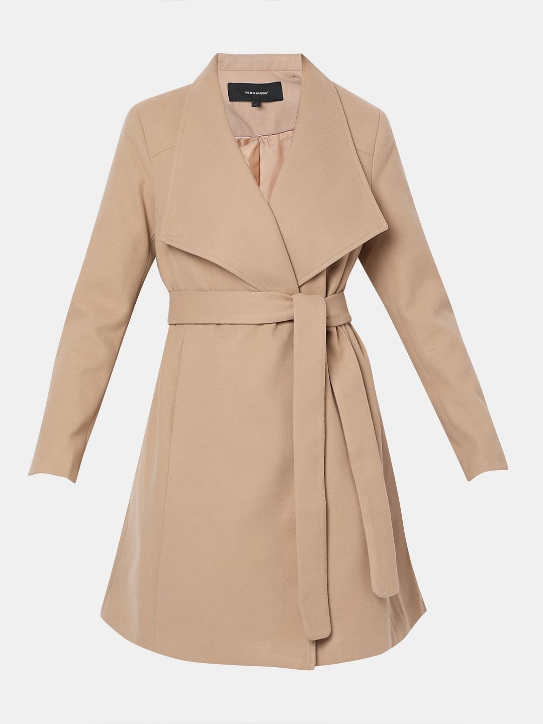 Beige Felt Long Coat