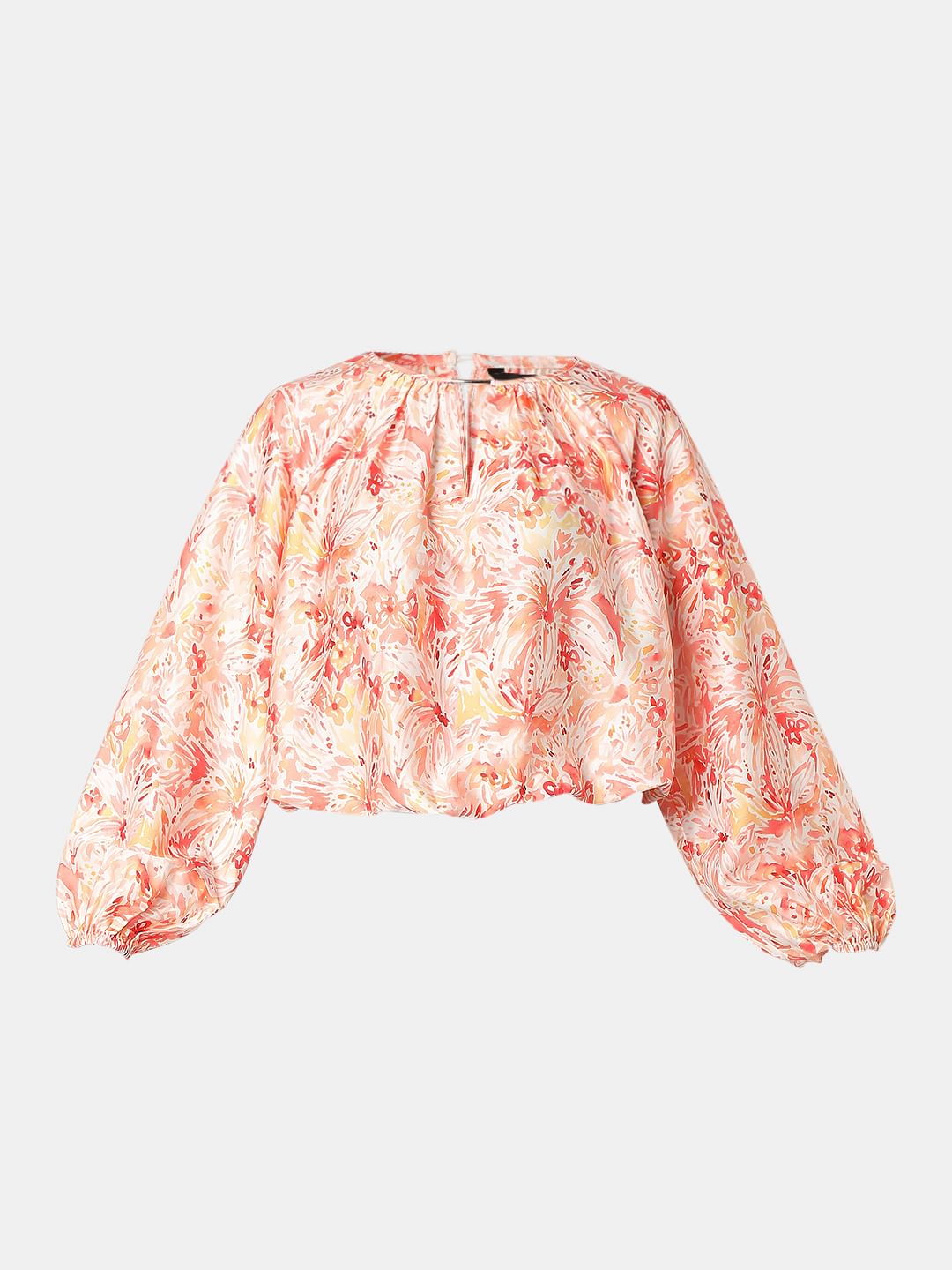 Tangerine Printed Top