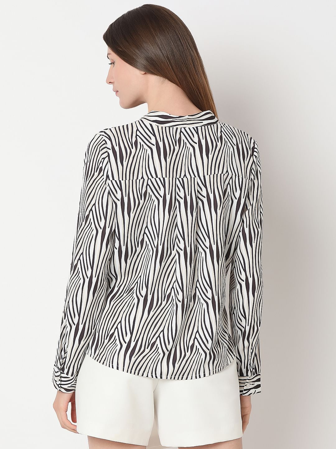 White Printed Top