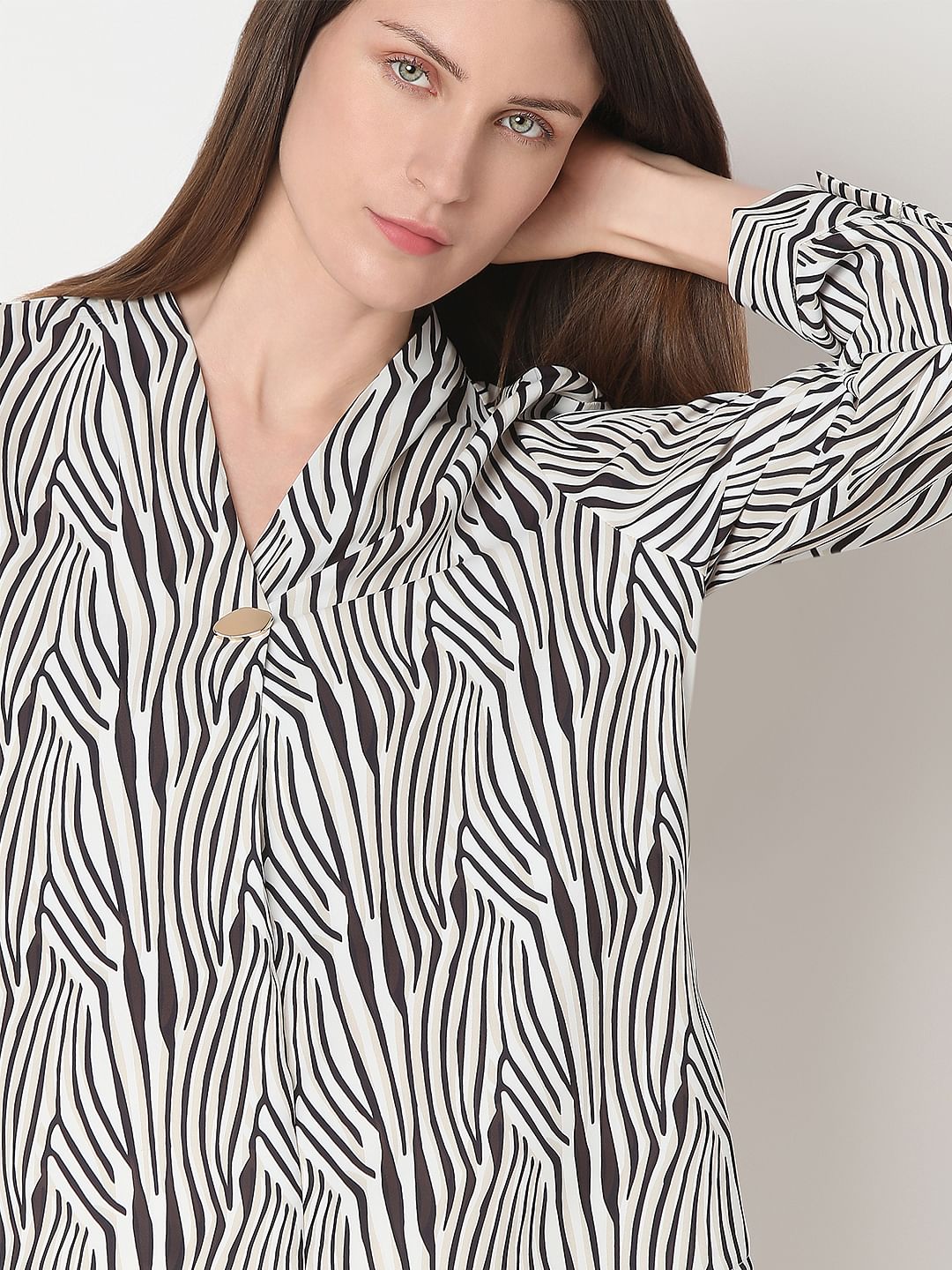 White Printed Top