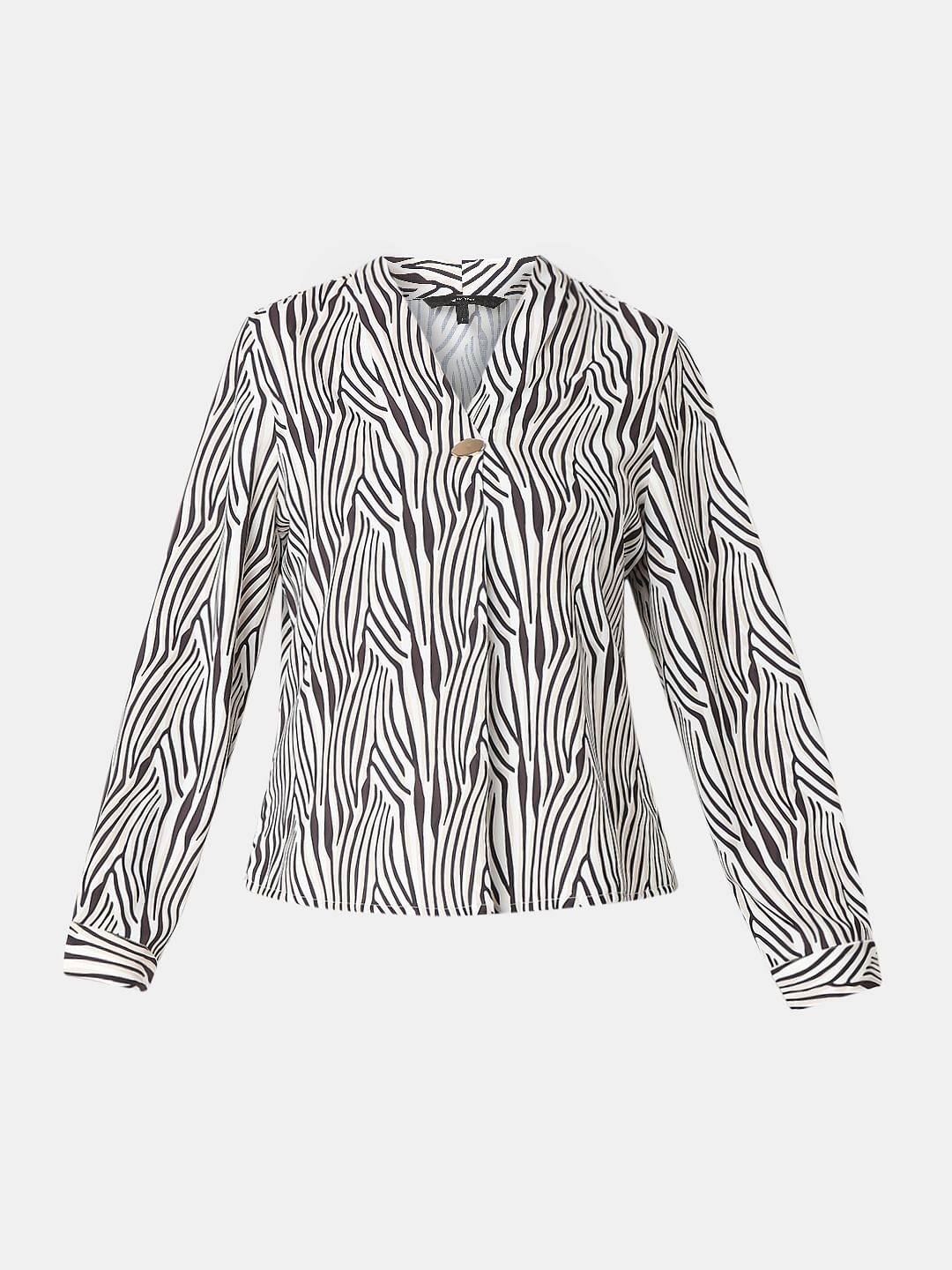 White Printed Top
