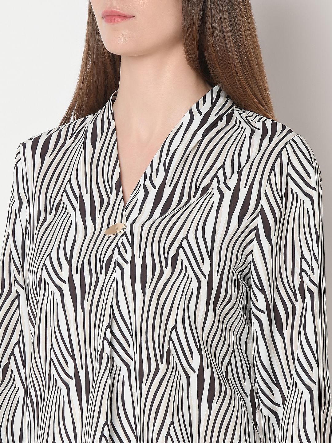 White Printed Top