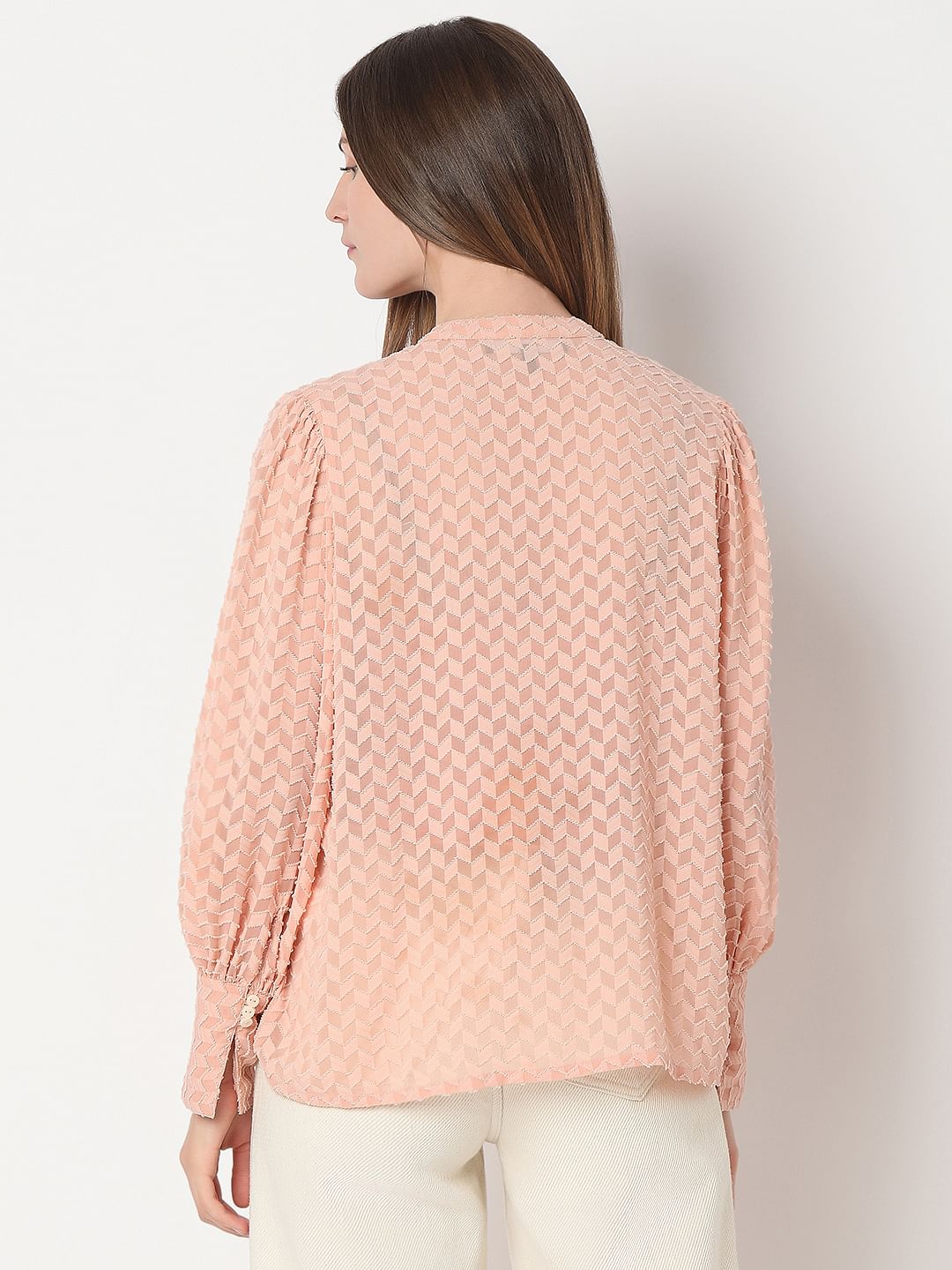 Peach Textured Shirt