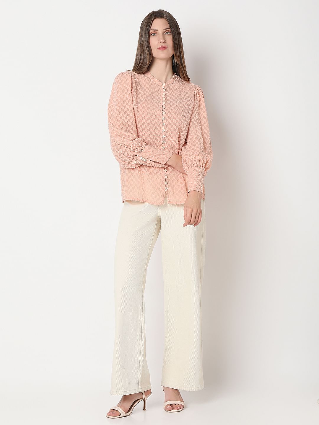 Peach Textured Shirt