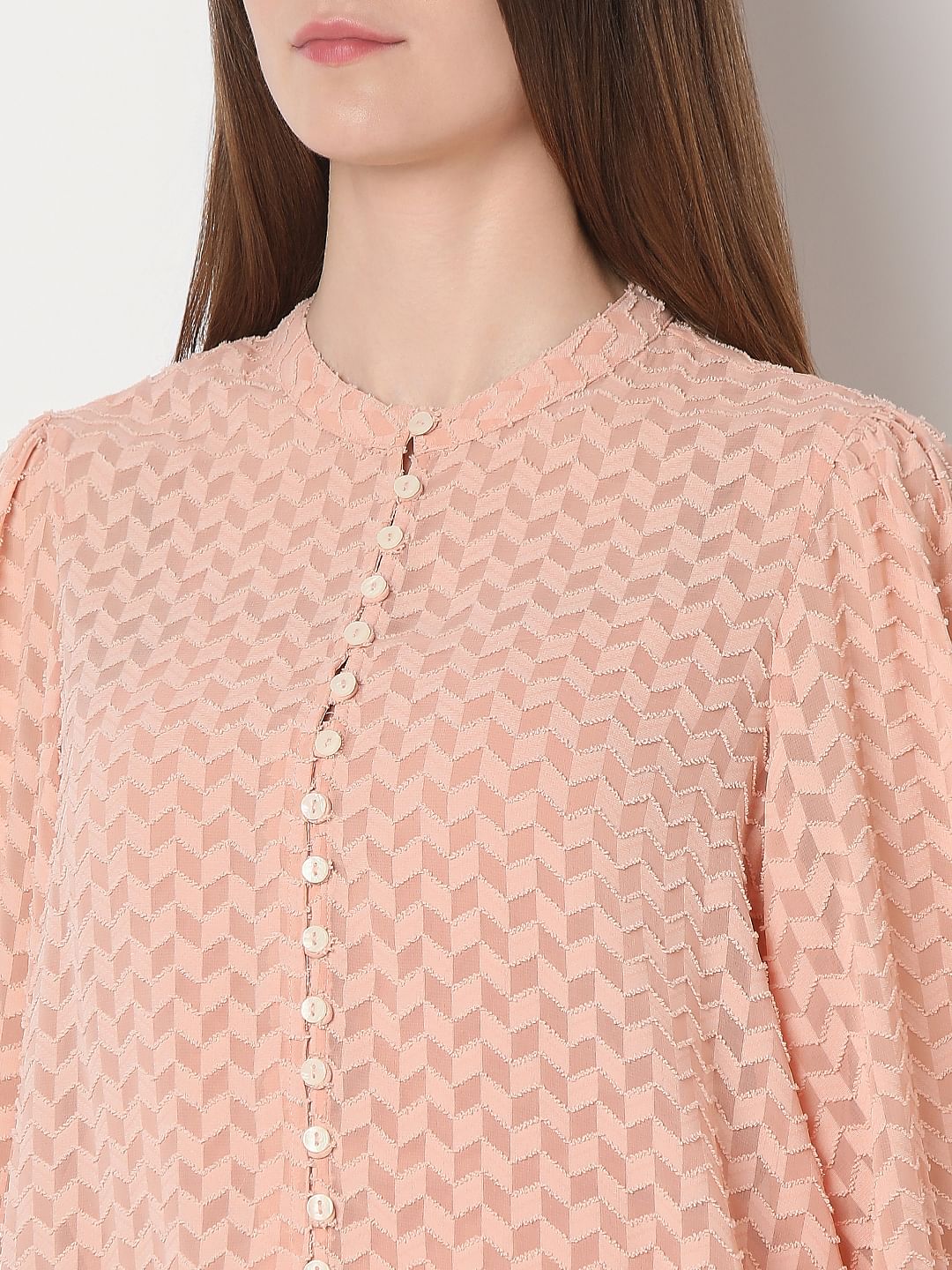 Peach Textured Shirt