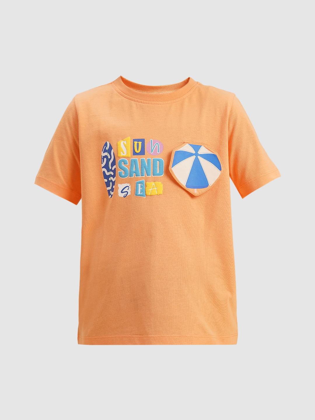 Girls Coral Printed Cotton T-Shirt