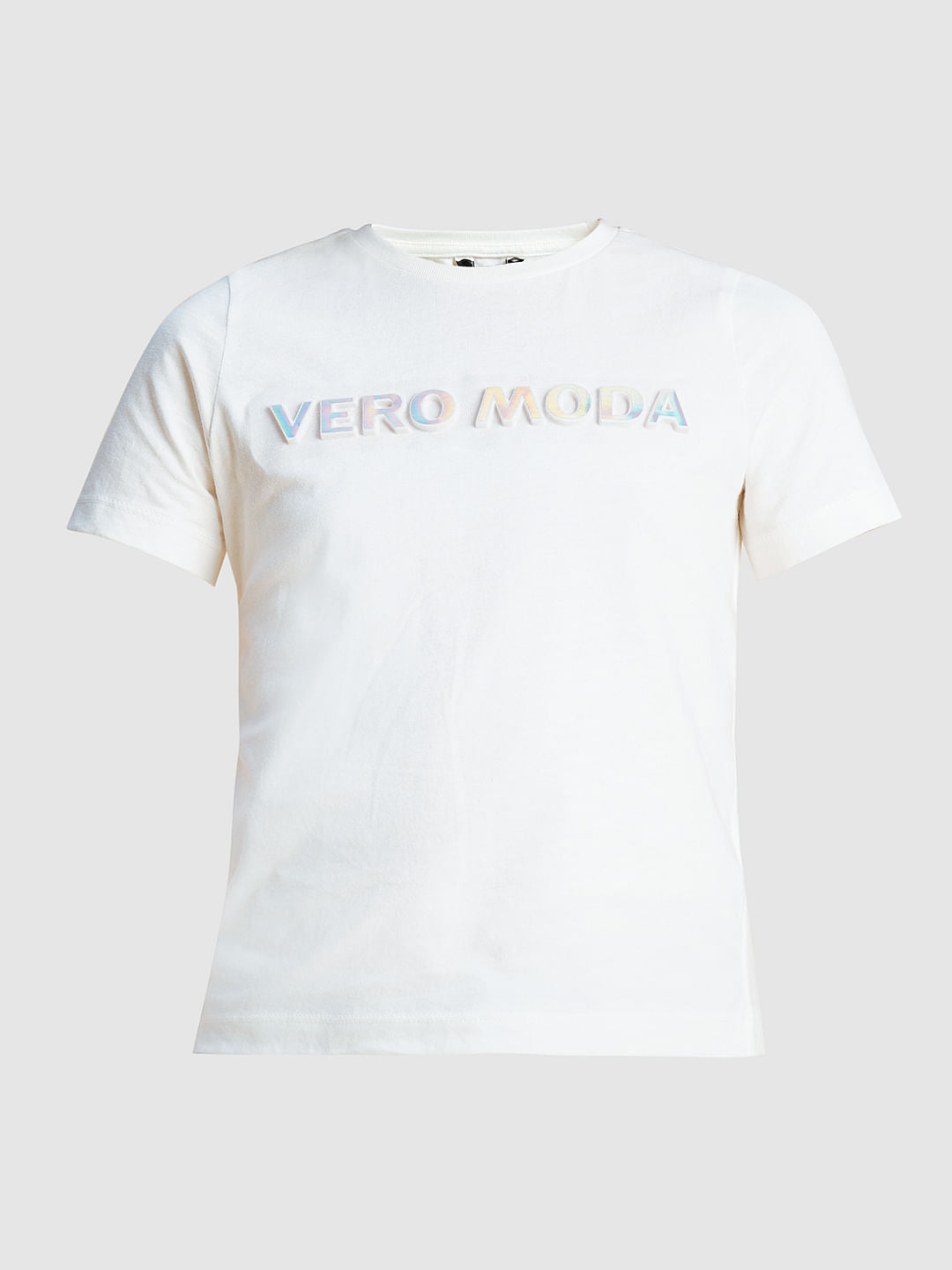 Girls White Logo Print T-Shirt