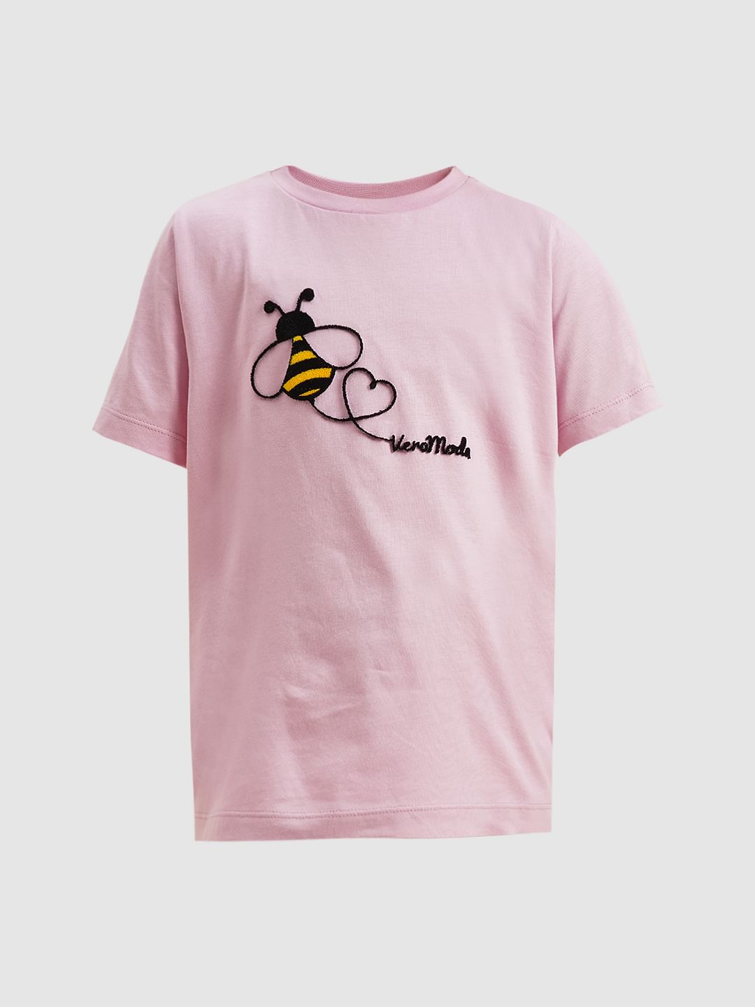 Girls Pink Honeybee Print T-Shirt