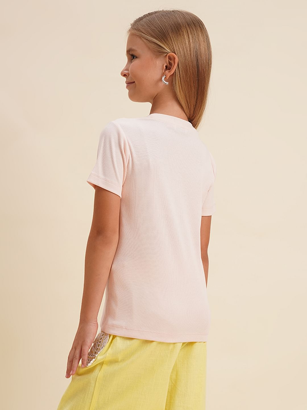 Girls Pink Logo Print T-Shirt