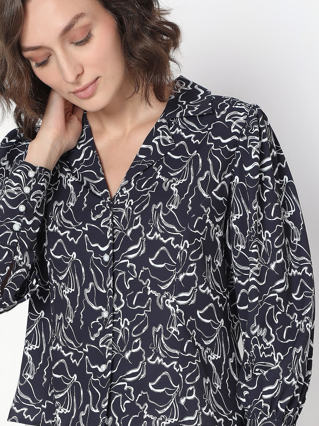 Black Abstract Print Shirt
