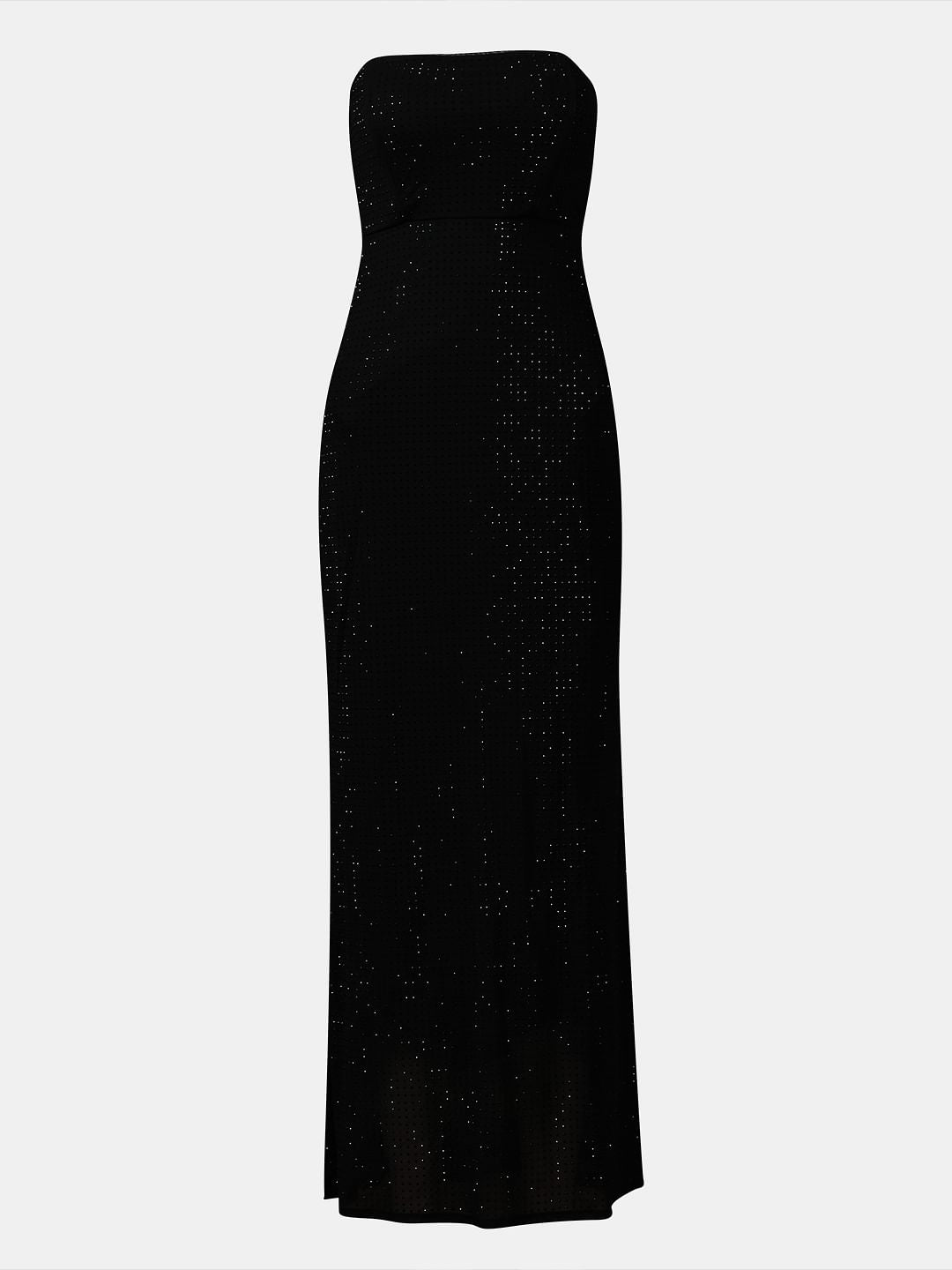 Black Shimmer Off-Shoulder Maxi Dress