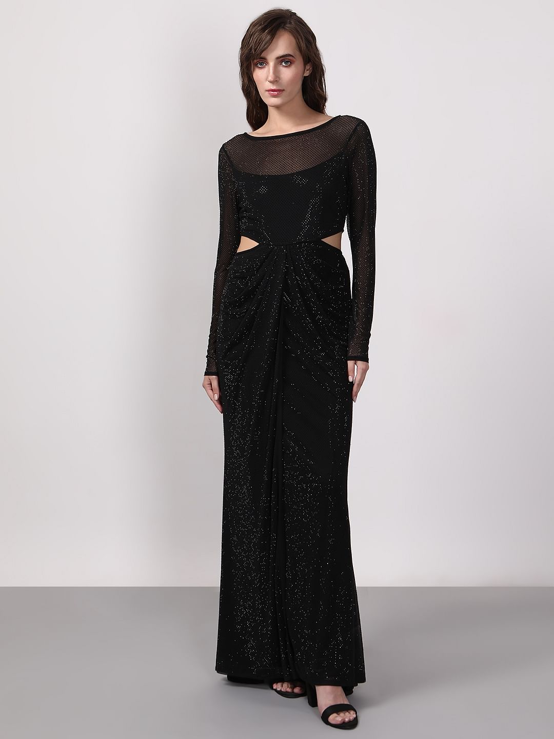 Black Diamante Maxi Dress
