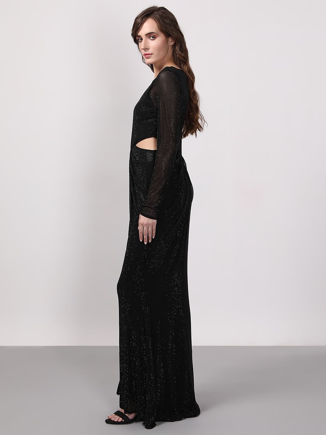 Black Diamante Maxi Dress