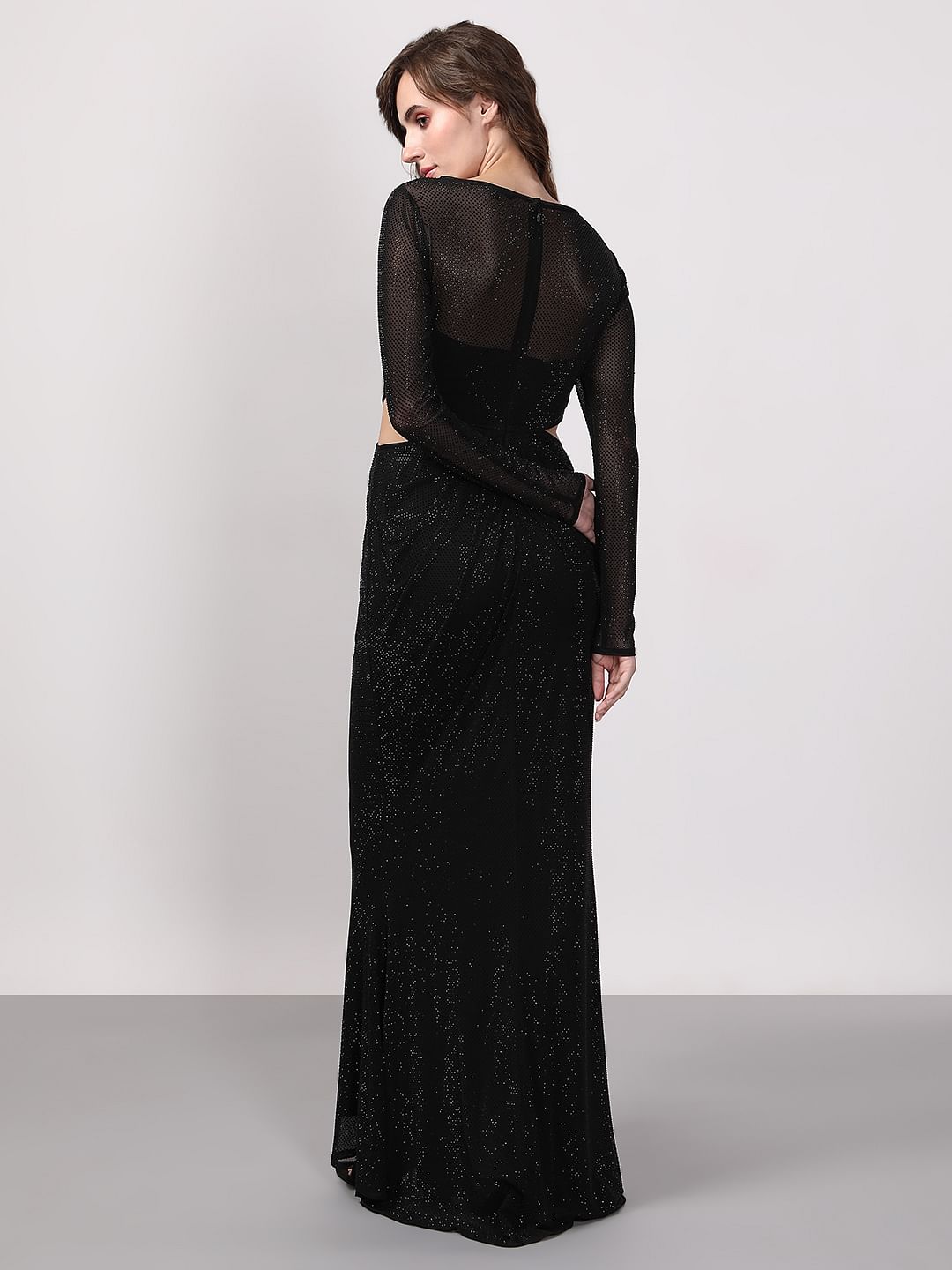 Black Diamante Maxi Dress