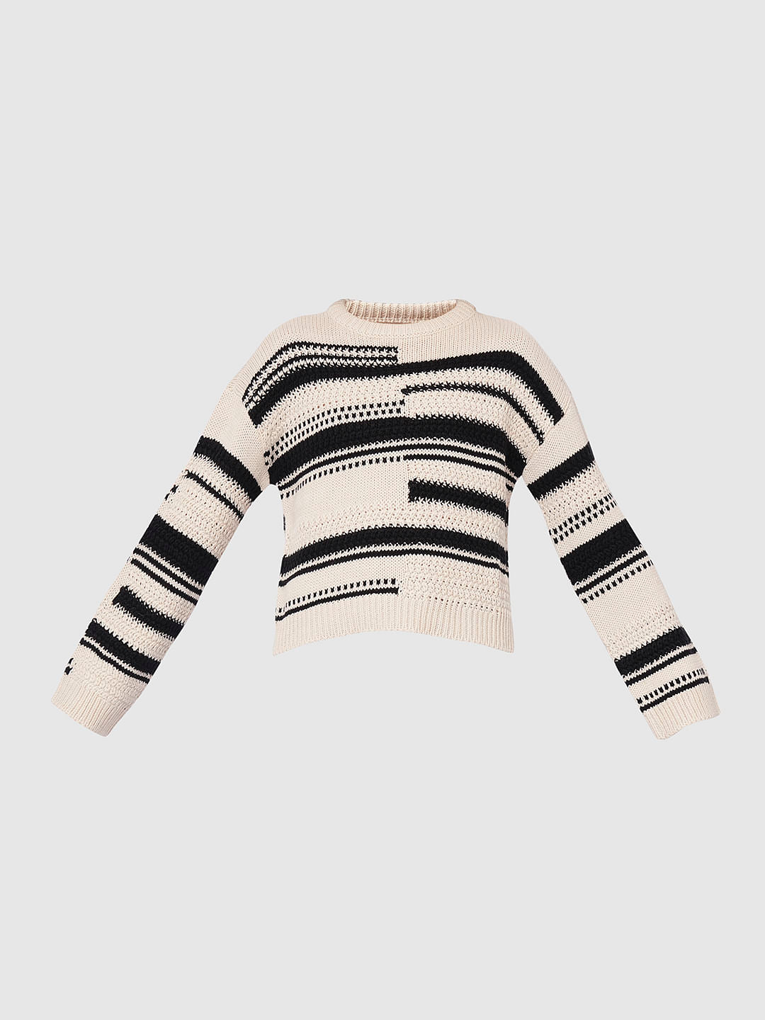 Girls Beige Knit Pullover