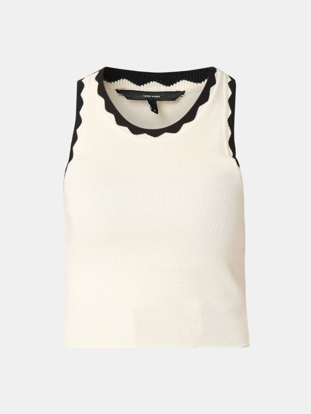 Ecru Ribbed Top