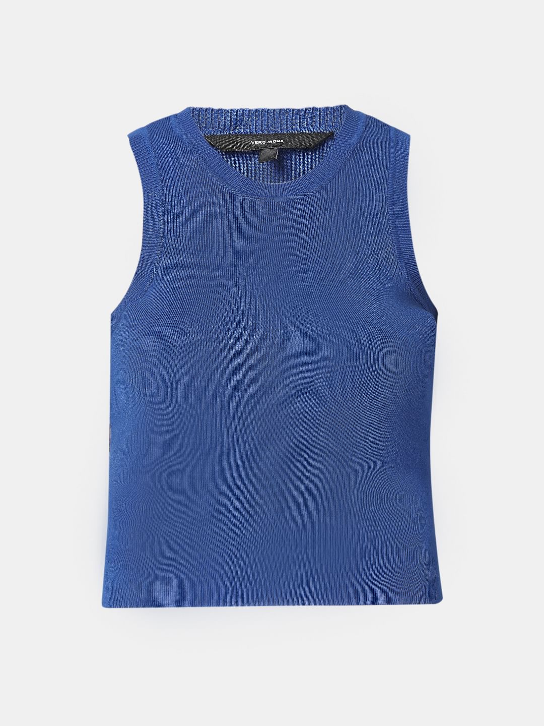 Blue Ribbed Top