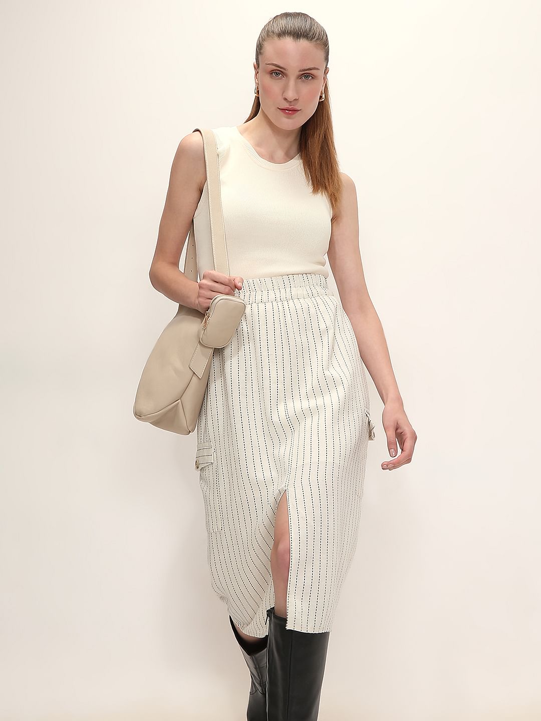 Ecru Ribbed Top - XS