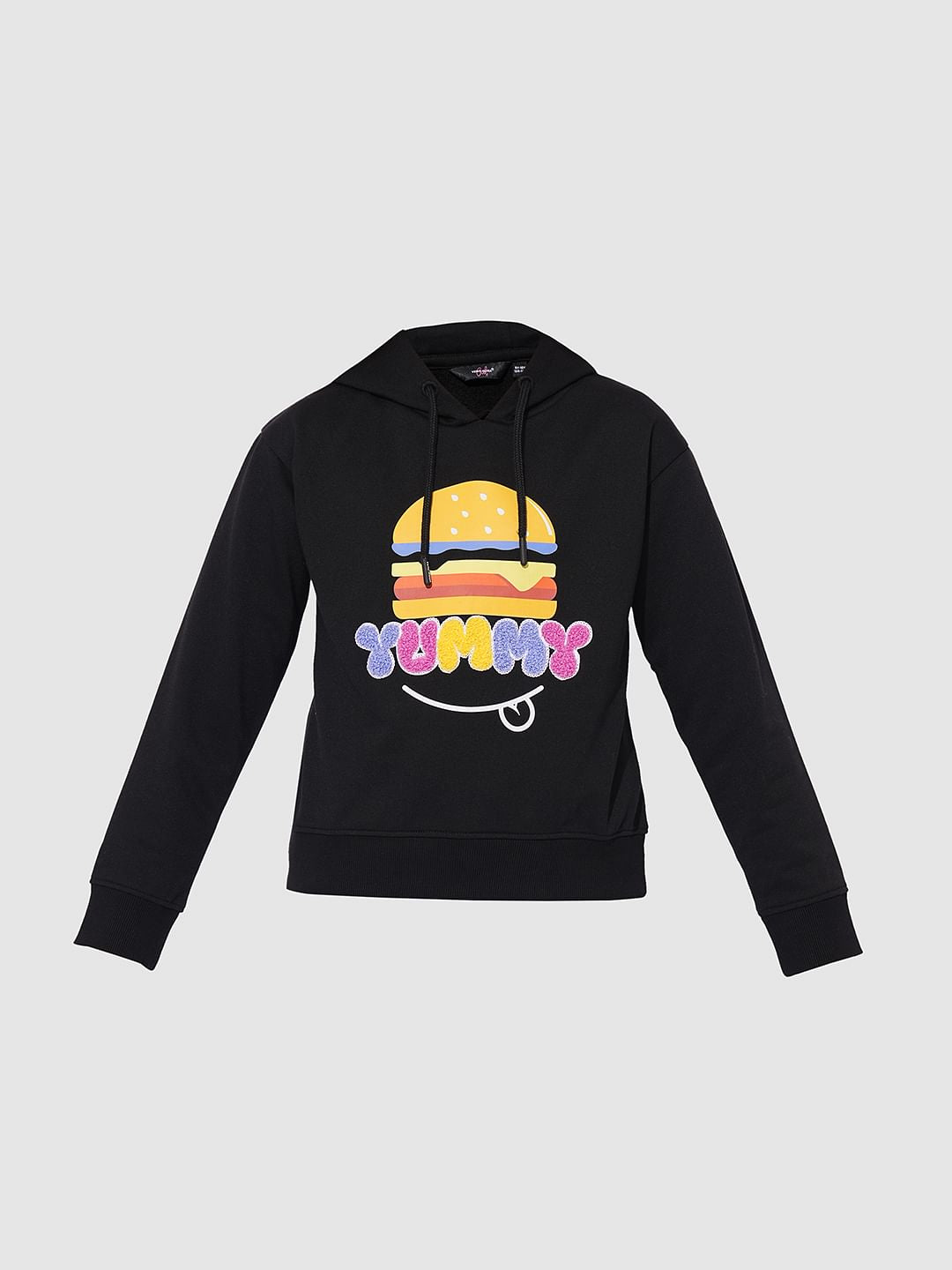 Girls Black Hooded Sweatshirt