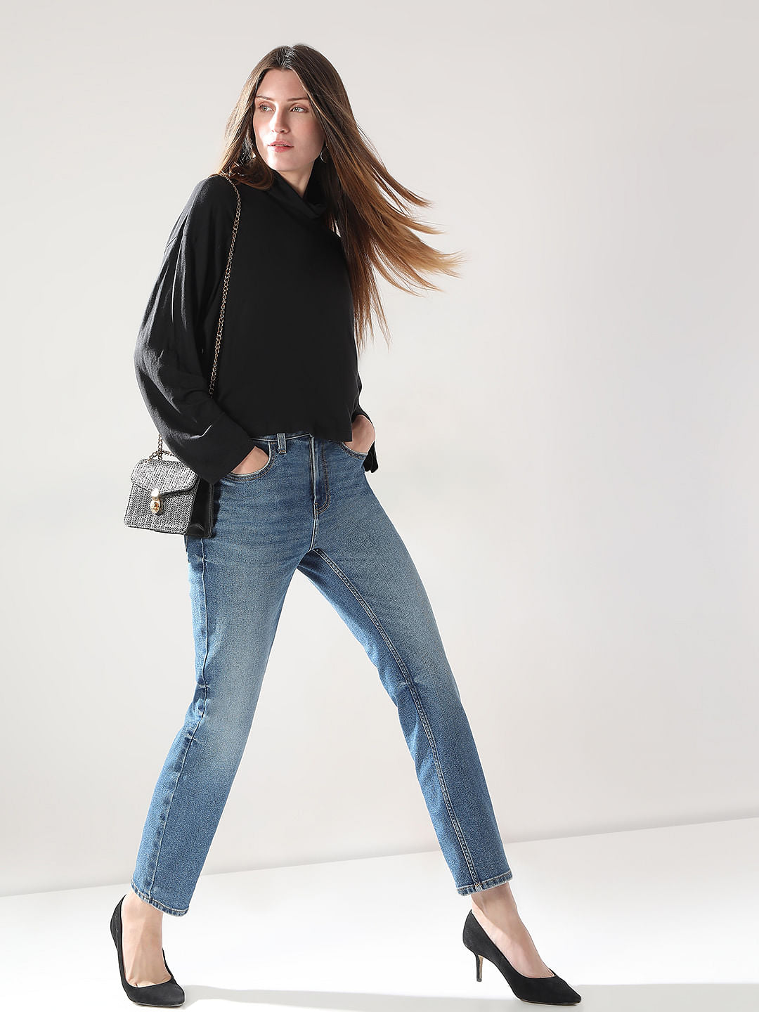 Blue High Rise Skinny Fit Jeans