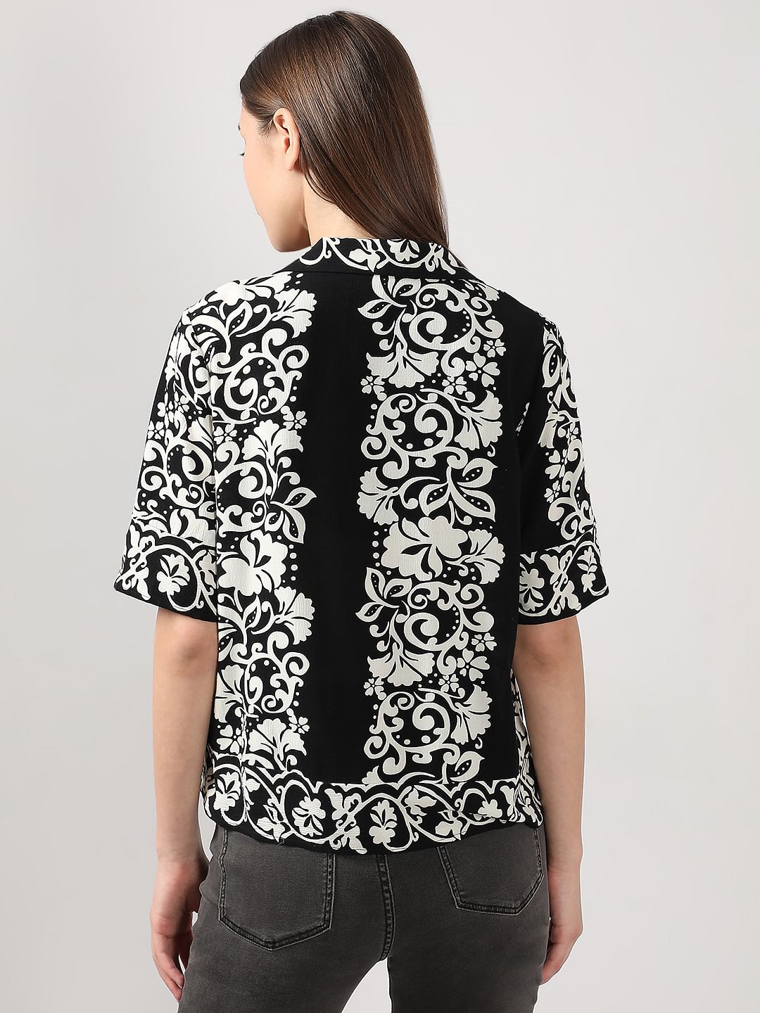 Black Printed Viscose Shirt